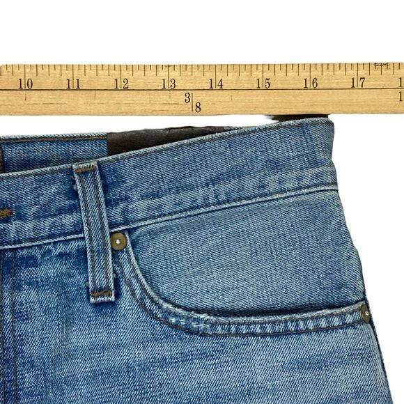 Point Sur Jeans Womens 30 Blue Distressed High Waisted Cropped Leg Selvedge NEW - Picture 10 of 16